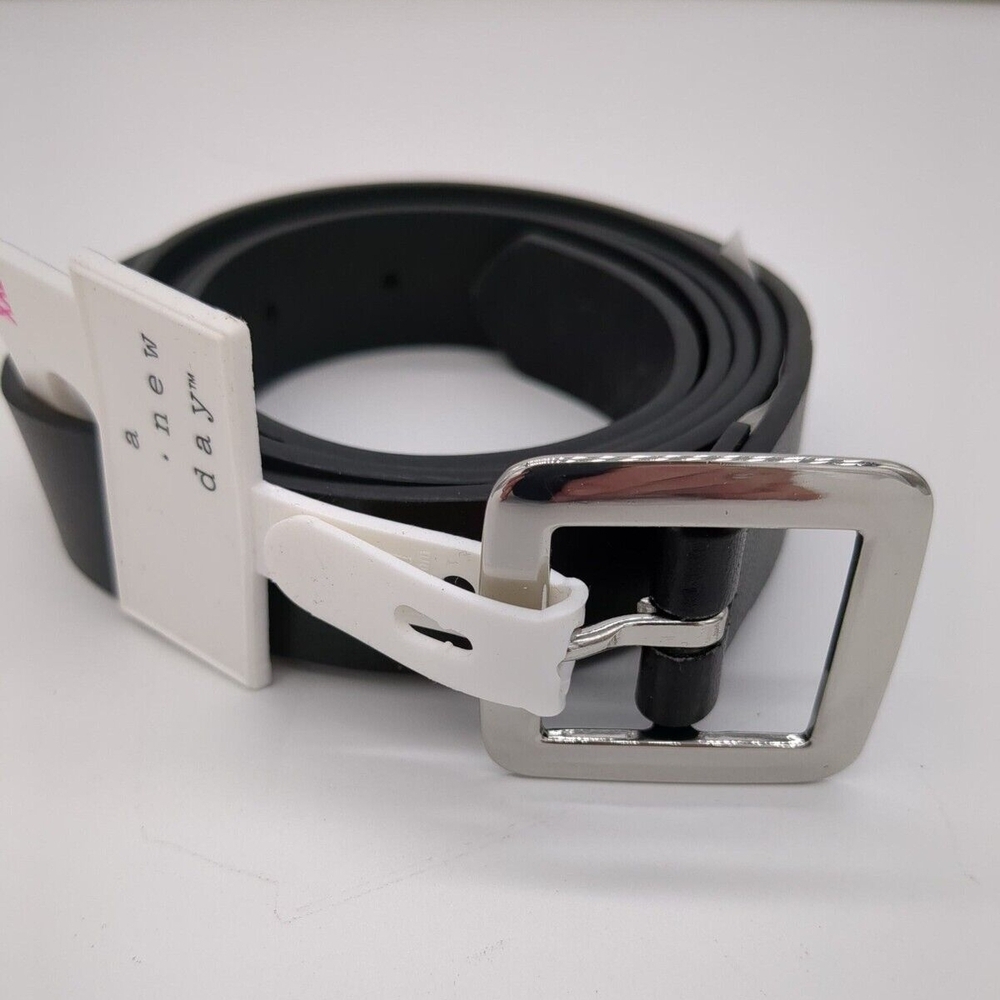 A New Day Black Belt with Silver Buckle